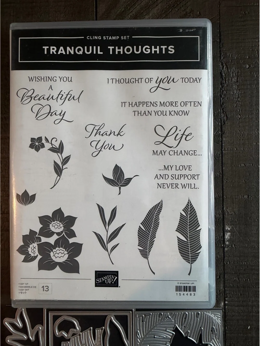 Stampin’ Up Tranquil Thoughts stamp set with Tranquil Dies die cut set